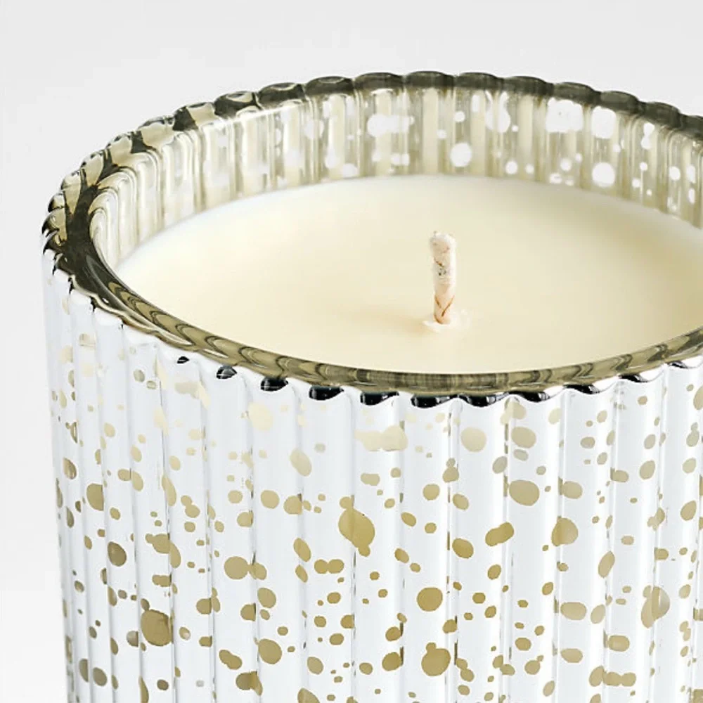 New! 🕯️✨🏔️Crate&Barrel Fete Silver Alpine 1-wick Candle